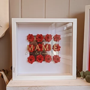 CADRE FLEURIS  – MAMIE ON T’AIME