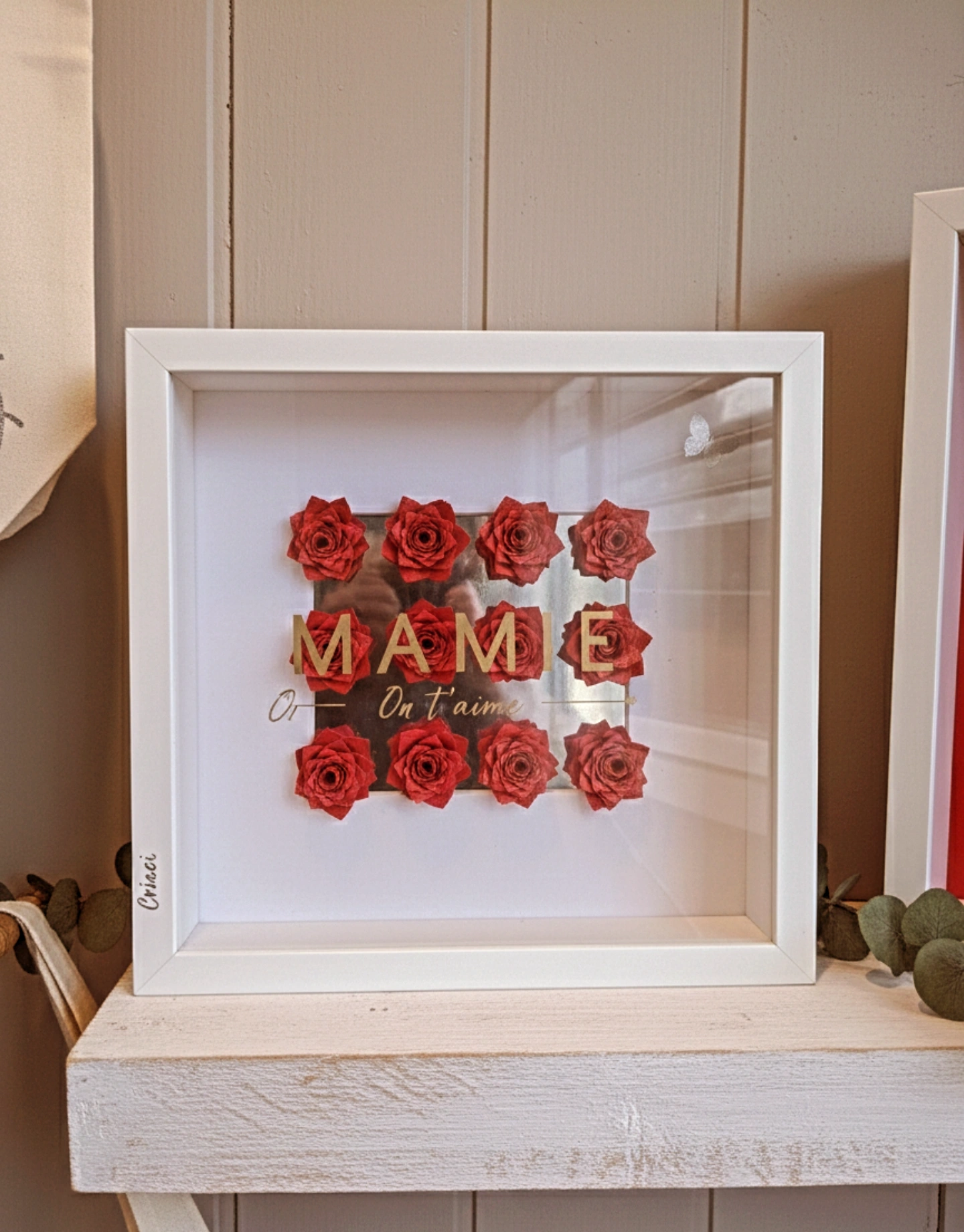 CADRE FLEURIS  – MAMIE ON T’AIME