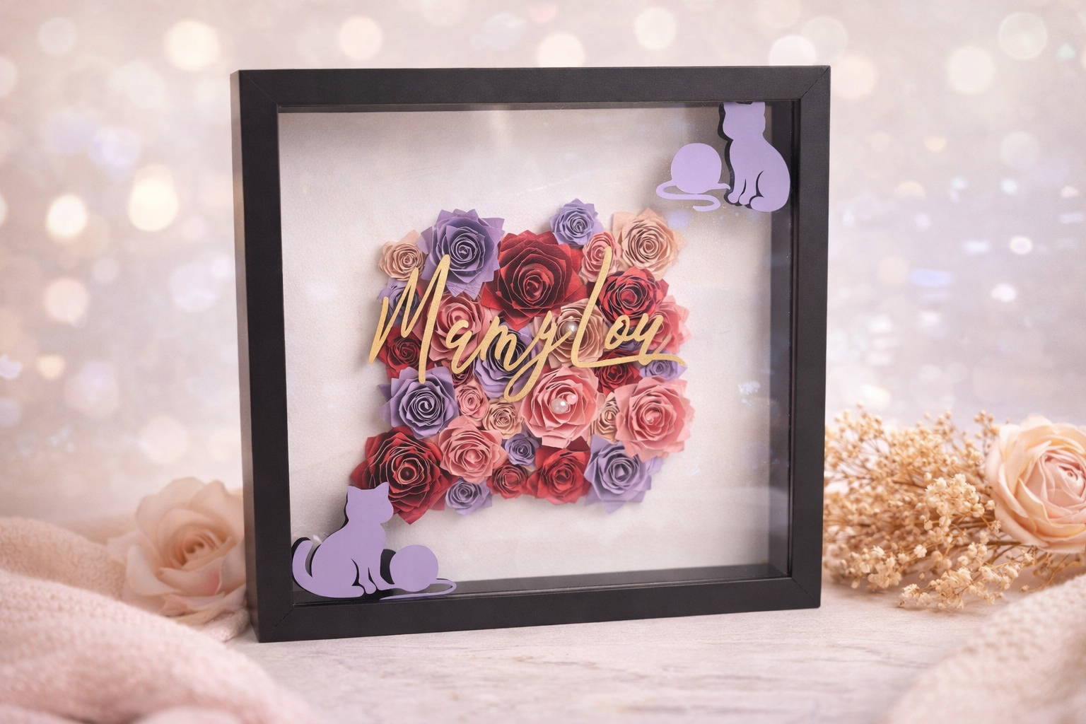 CADRE FLEURIS ET PERSONNALISÉ CHAT